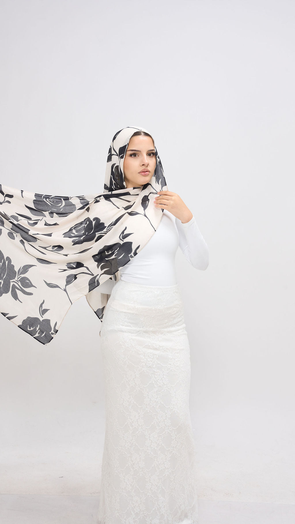 Midnight Rose modal print Hijab