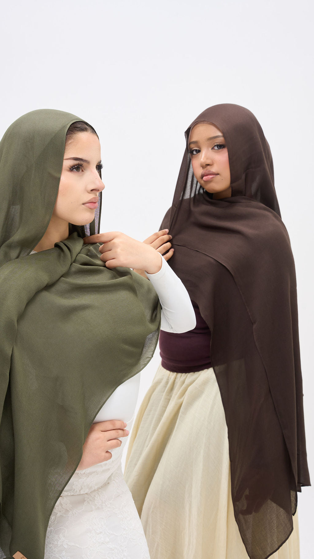 Brown and green